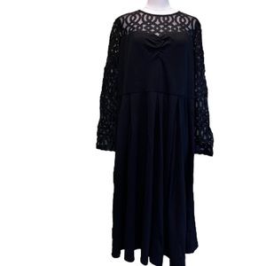 Lindy Bop Long Sleeve Black Dress with Lace Top US Size 20 New with Tags